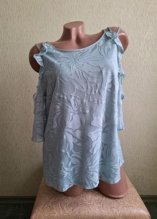 Футболка с открытыми плечами. блуза. туника. топ. мятный.