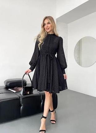 Сукня з прошви з довгими рукавами