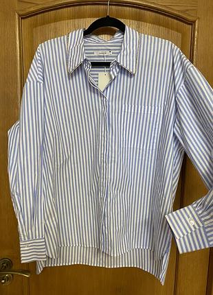 Новая хлопковая рубашка в полоску 50-52 р