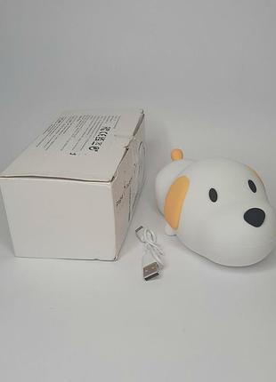 Нічник цуценя з регулятором яскравості акумуляторний сенсорний 1200mah l-05 таймер 30 та 60 хв