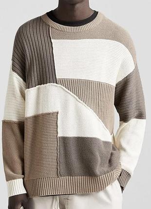 Джемпер колорблок с круглым вырезом bershka
