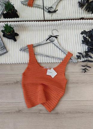 Новый вязаный топ кроше reserved p s-m