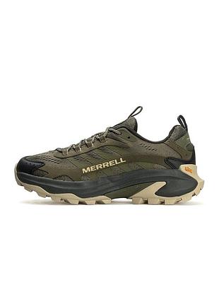 Чоловічі кросівки кольору хакі merrell moab speed 2 🆕 кросівки меррелл в сітку