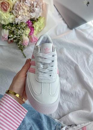 Кросівки samba white/pink4 фото