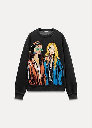 Zara оверсайз світшот, виварений  розмір s, l