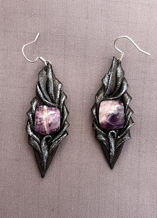 Серьги с аметистом