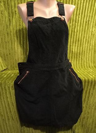 Микро вельветовий сарафан,14р-или оверсайз