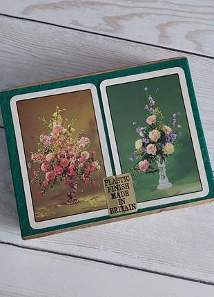 Винтажный набор игральных карт waddingtons fine flowers poker rummy flowers
