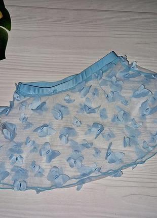 Блакитна спідниця в метелик для купальника на 4 роки