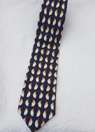 Винтажный шелковый галстук beaufort tie rack пингвины