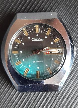 Винтажные мужские часы слава. на ходу. редкий тип часов. 2т