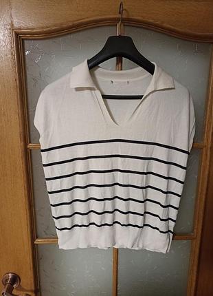 Топ в полоску с содержанием льна,12 tu