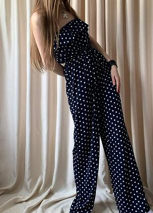Комбінезон із відкритими плечима polka dot