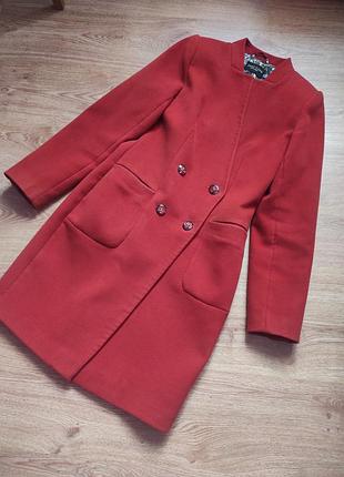 Елегантне пальто brick red