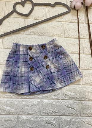 Спідничка утеплена в клітинку на дівчинку 9-12 місяців