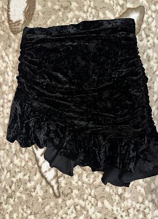 Юбка zara велюрова нова