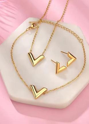 Серьги браслет цепочка