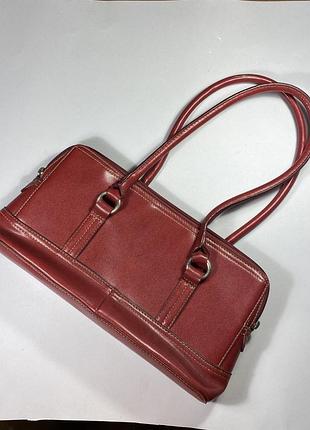 Вишневая сумка багет next красная