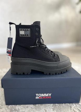 Черевики, ботинки tommy hilfiger jeans tjw foxing canvas boot