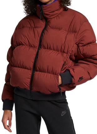Шикарный тёплый двухсторонний стеганый зимний пуховик nike, пуффер, пуховая куртка nike1 фото