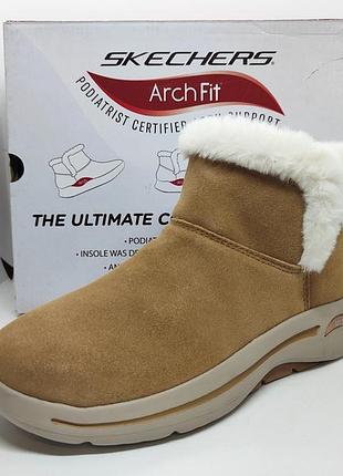 Кожаные ботинки угги полусапожки skechers arch fit оригинал