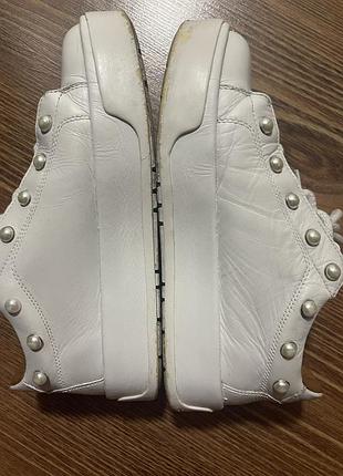 Кеды кожаные белые