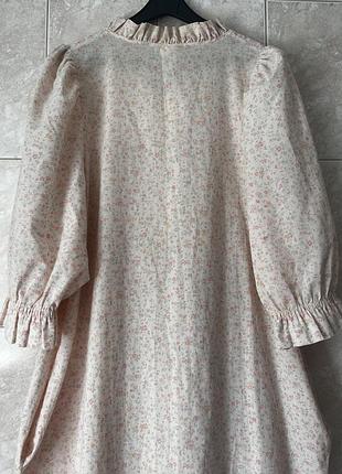 Фантастичний квітковий вінтажний пеньюар нічна сорочка нічненька на ґудзиках з кишенями ві...