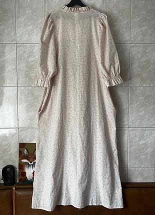 Фантастичний квітковий вінтажний пеньюар нічна сорочка нічненька на ґудзиках з кишенями ві...