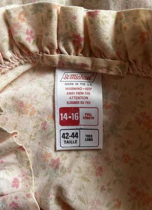 Фантастичний квітковий вінтажний пеньюар нічна сорочка нічненька на ґудзиках з кишенями ві...