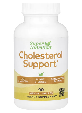Добавка для поддержки уровня холестерина super nutrition cholesterol support 90 растительных капсул