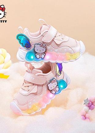 Кроссовки hello kitty для девочки подошва светится