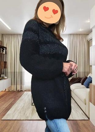 Елегантний довгий в'язаний светр туніка