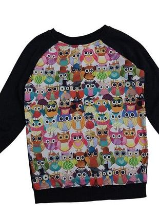 Женский реглан свитшот, совы, р. 44, s, можно подлетку