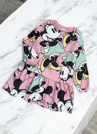 Байковое платье-реглан с микки disney на девочку 6-7 лет