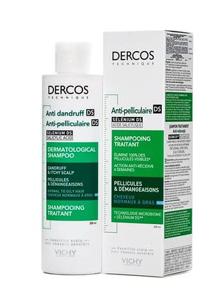 Шампунь от перхоти для нормальных и жирных волос vichy dercos