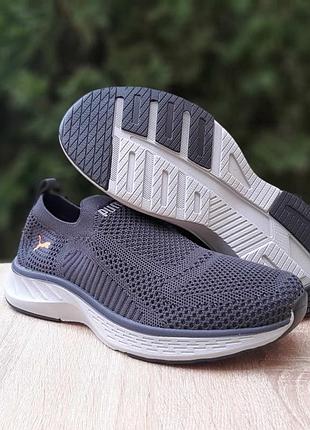 Кросівки puma softride тапкі мокасіни сліпони сірі з помаранчевим