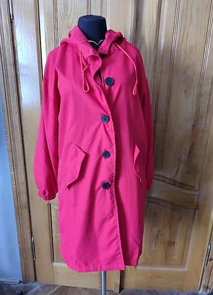 Легкая куртка- парка красная батал