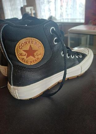 Кеды converse кожаные женские подростковые черные