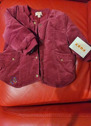 Чудова куртка нова на 1,5-2 року foxy мікро вельвет нова