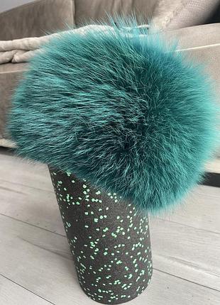 Шапка з песця зеленого кольору (нова, виробництво україна)