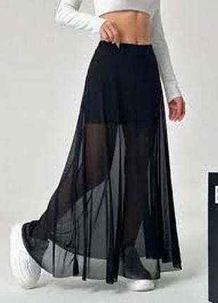 Шорты юбка секси размер 44-46 / 10 сетка черные river island