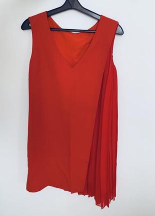 Красное платье платье платье с плиссировкой