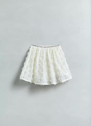 Спідниця шорти бежева тюлева zara new