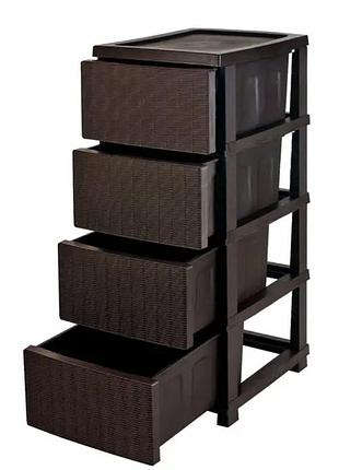 Пластиковый универсальный комод, шкафчик, органайзер, тумбочка, тумба, шафа, на 4 ящика  и более для вещей и аксессуаров