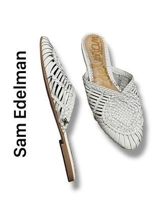 Мюлі шкіряні sam edelman плетена шкіра шльопанці