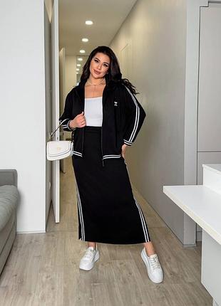 Женский весенний костюм с юбкой  большого размера рр 48-58