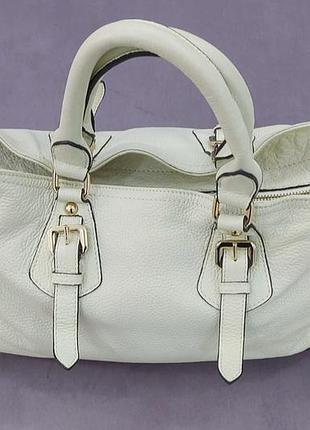 Біла сумка з натуральної шкіри