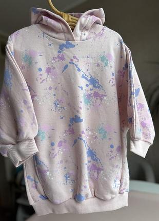 Свитшот утепленный на флисе для девочки некст новый
