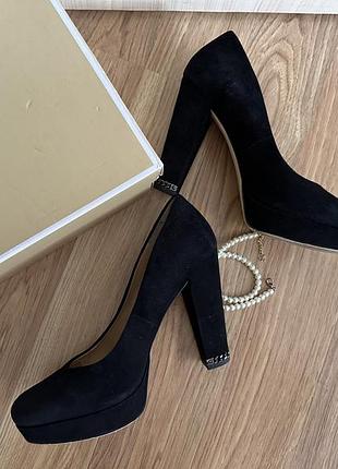 Туфли черные замшевые майкл корс оригинал michael kors