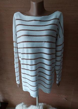 ❤️💚💛 красивый стильный джемпер белый с золотым люрексом